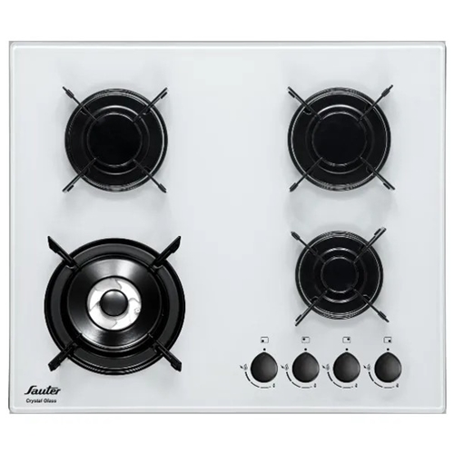 כיריים זכוכית 60 ס"מ 4 להבות SAUTER SHG8020W לבן