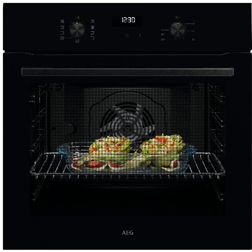 תנור בנוי 71 ליטר דגם AEG ABU51229B זכוכית שחורה