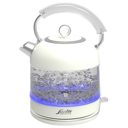 קומקום זכוכית חשמלי עיצוב רטרו SAUTER WK994CR קרם