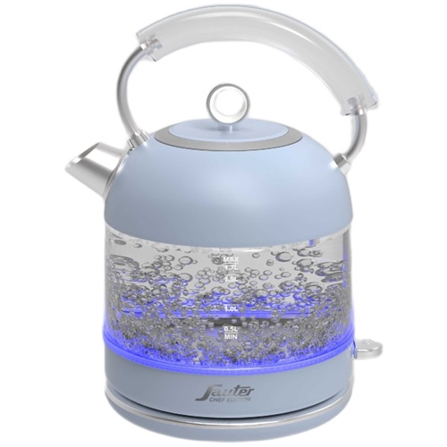 קומקום זכוכית חשמלי עיצוב רטרו SAUTER WK994BL תכלת