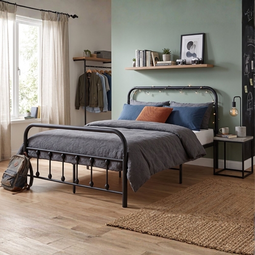 מיטה וחצי ממתכת 120X190 ס"מ יהלי שחור TUDO DESIGN