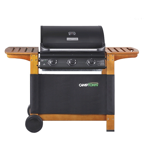 גריל 3 מבערים עם מדפי עץ 42,000BTU