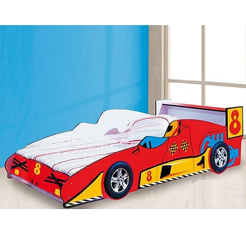 מיטת מכונית מדליקה לילדים רחבה בגודל 190X90