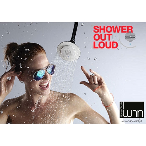 ראש-מקלחת בטכנולוגיית Bluetooth‏ מנגן ועמיד במים