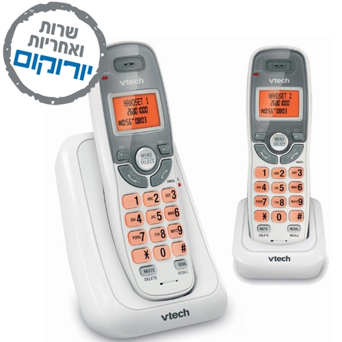 טלפון אלחוטי זוגי דיגיטלי דגם Vtech CS6114-2