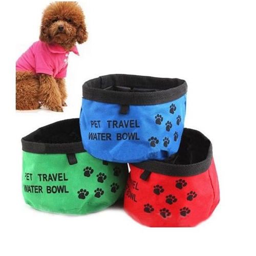 קערת אוכל ושתיה מתקפלת וניידת צבע ירוק