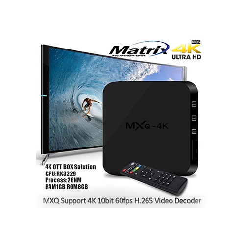 סטרימר SMART TV 4K עם MXQ-4K מעבד 4 ליבות