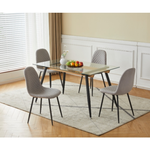 סט שולחן זכוכית כולל 4 כיסאות דגם HOMAX BLANKA