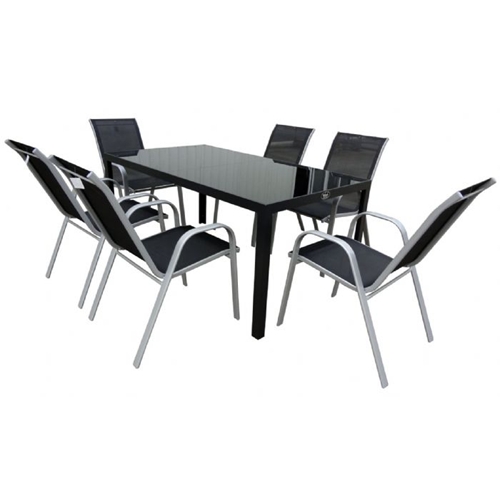 שולחן + 6 כסאות בצבע לבן או שחור לבחירה