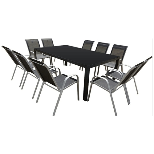 שולחן +10 כסאות .צבעים לבחירה שחור או לבן