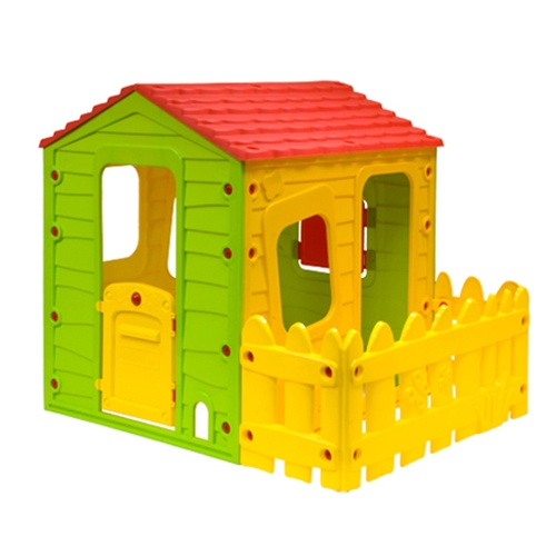 בית עם חצר לילדים צבעוני - הרכבה פשוטה