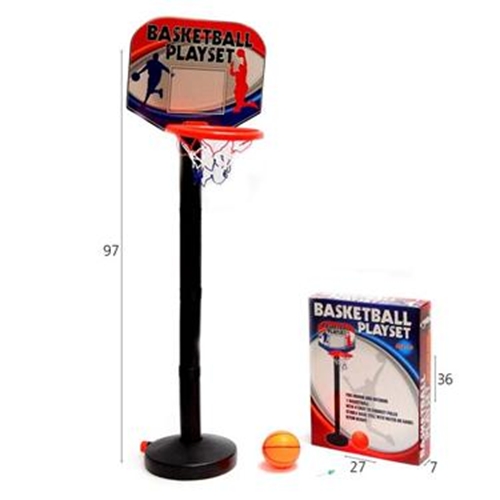 מתקן כדורסל נייד המותאם לגובה לילדים + כדורסל