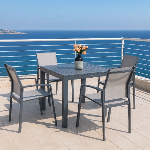 שולחן פירנצה נפתח ל 1.80 מטר + 4 כיסאות ארז