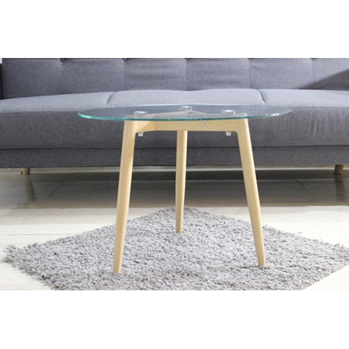 שולחן קפה עגול מעוצב מזכוכית דגם 3B235