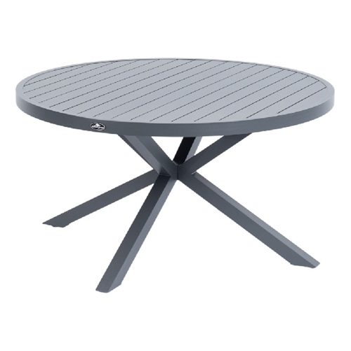 שולחן דגם אלסקה עגול מאלומיניום משטח פסים אפור כהה