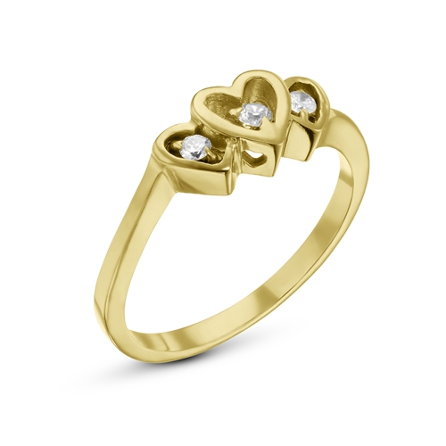 טבעת זהב 14K משובץ 3 יהלומים