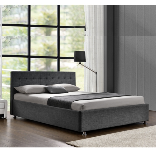 מיטה זוגית מרופדת בד HOME DECOR