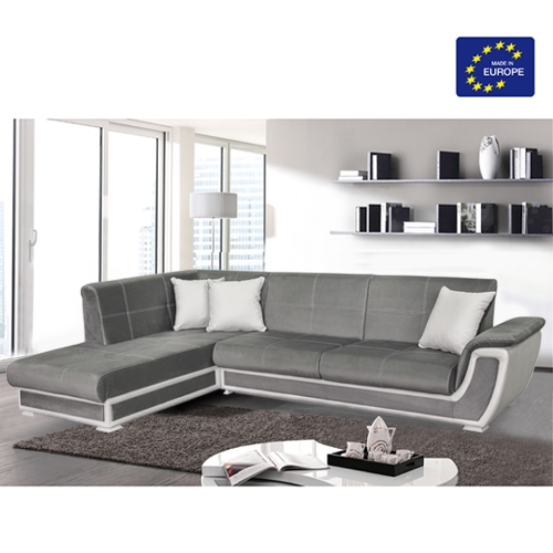 מערכת ישיבה פינתית נפתחת למיטה זוגית וארגז מצעים