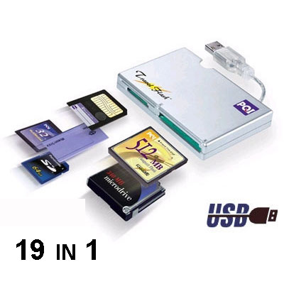 קורא כרטיסים 2.0 USB ל- 52 סוגי כרטיסים