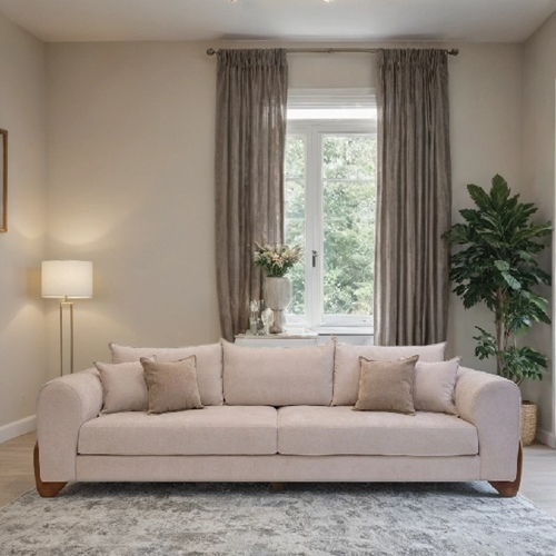 ספת סלון מעץ מלא בד עבה ונעים דגם ריף LEONARDO