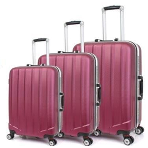 סט 3 מזוודות קשיחות בגדלים 20"+24"+28" צבע ורוד