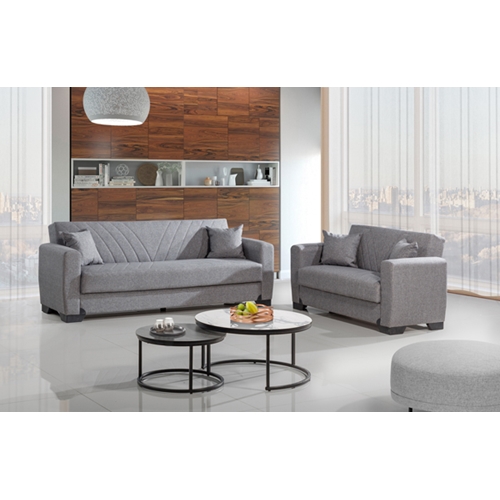 מערכת ישיבה 3+2 מבד נפתחת למיטה מבית LEONARDO