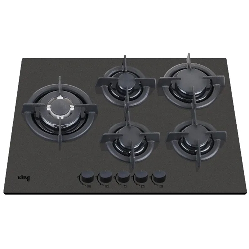 כיריים גז 5 להבות 70 ס‘‘מ KGH5001GBM זכוכית שחורה