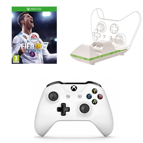 משחק FIFA18 + ספארקפוקס מעמד טעינה + בקר לבן