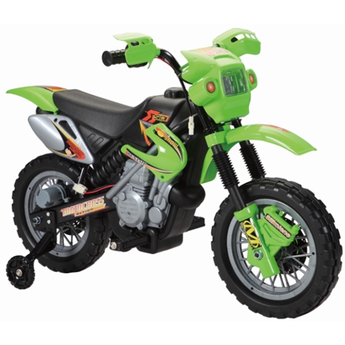 אופנוע שטח נטען ירוק + גלגי עזר