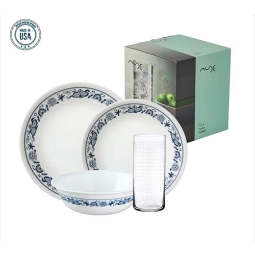 סט צלחות 48 חלקים ל 12 סועדים: 36 צלחות ו 12 כוסות