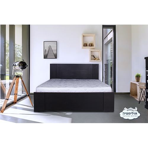 מיטה זוגית מעוצבת מעץ + מזרון מבית OLYMPIA