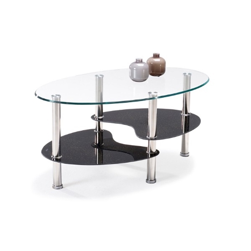 שולחן סלון זכוכית מעוצב עם שלושה משטחים מבית GAROX