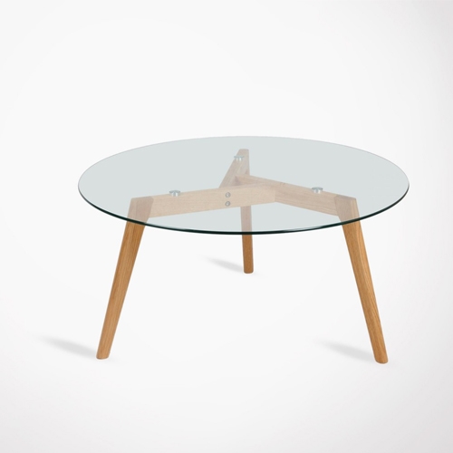 שולחן קפה זכוכית עגול מעוצב דגם 8913 מבית TAKE IT