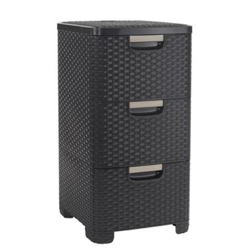 מגירון סטייל ראטן 3 קומות מעוצב לאחסון KETER