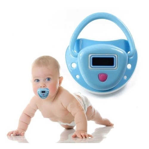 מד חום מוצץ מהפכני וייחודי לתינוק בצבע כחול/ורוד