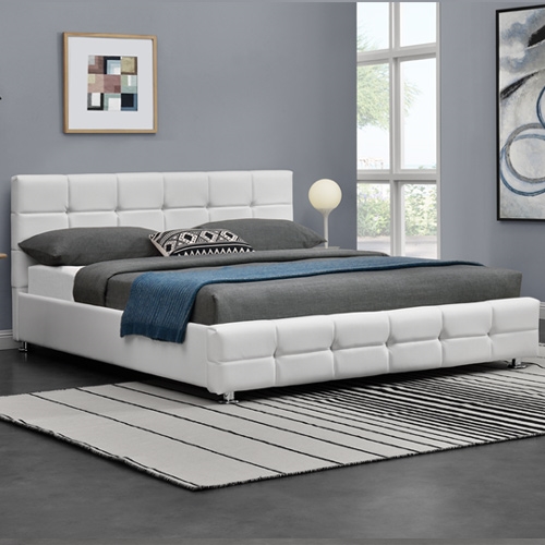 מיטה זוגית מעוצבת בריפוד דמוי עור מבית HOME DECOR