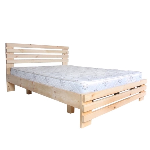 מיטה זוגית עשויה עץ אורן מלא עם מזרון מבית OLYMPIA