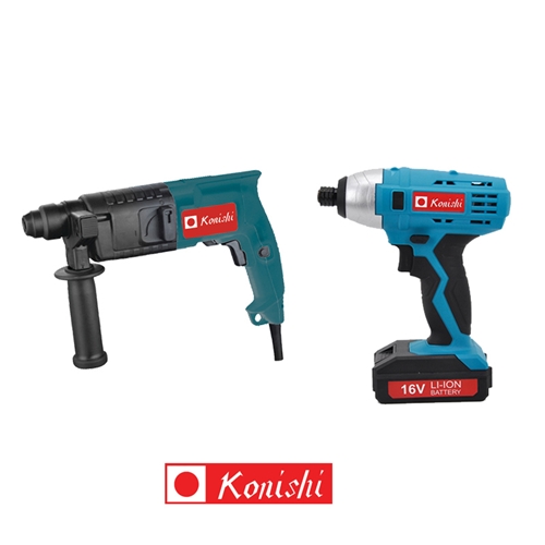 סט מברגת אימפקט  V16  + פטישון חשמלי KONISHI