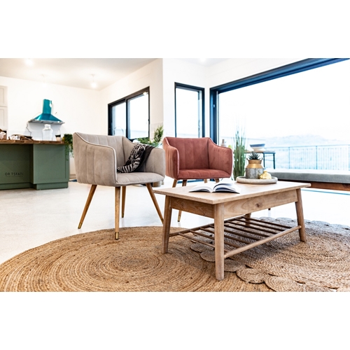 שולחן סלון קלאסי מעץ מלא בגוון בהיר TUDO DESIGN