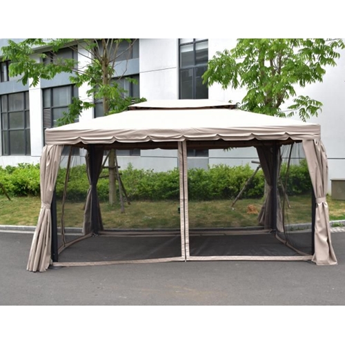 גזיבו מפואר 3*3 כולל וילונות ורשת ליתושים דגם כרמל