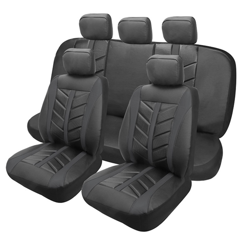 כיסוי מושבים קרבון טרומן 11 חלקים שחור שחור