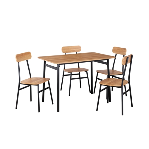 פינת אוכל מעוצבת מעץ שולחן + 4 כסאות דגם 5138