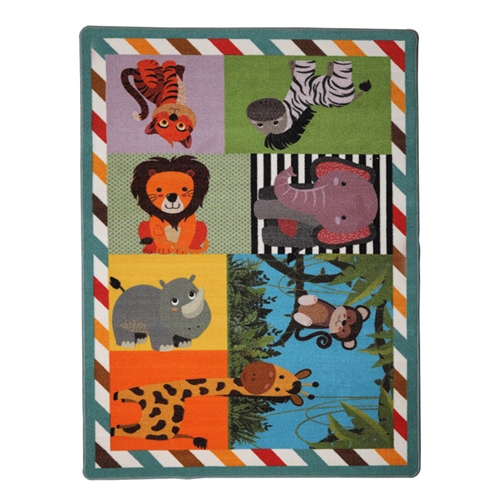 שטיח איכותי וצבעוני לחדרי ילדים דגם גן חיות–ביתילי