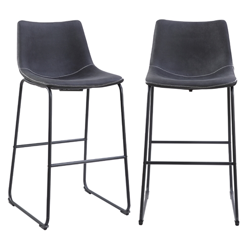 זוג כסאות בר עם רגלי מתכת HOME DECOR דגם אלבמה