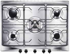 כיריים נירוסטה 5 להבות 70 ס"מ Smeg דגם SE706S