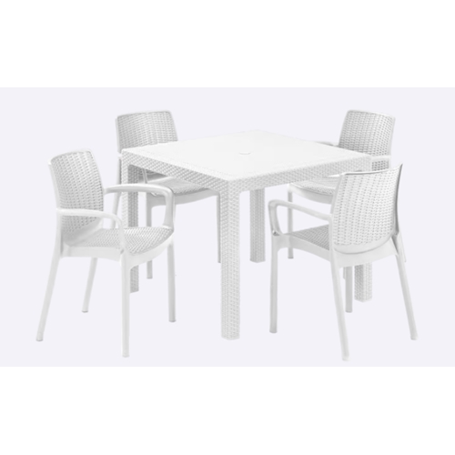 פינת אוכל כוללת 4 כיסאות נירוונה בגוון לבן KETER