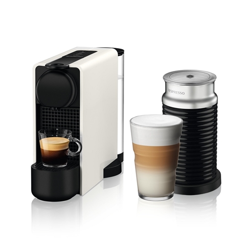 מכונת קפה NESPRESSO אסנזה פלוס בגוון לבן + מקציף