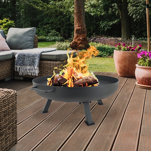 קערת מדורה 60 ס"מ ממתכת לחימום ובישול בגינה/מרפסת