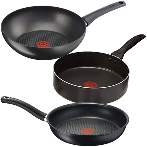 סט 3 מחבתות מבית TEFAL תוצרת צרפת אינדוקציה