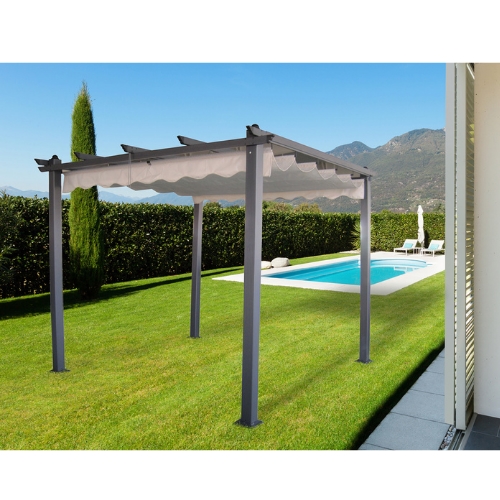 פרגולה מפוארת 3*3 עם כירוי נפתח-פרגולת אלומיניום